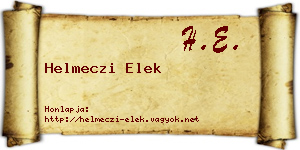 Helmeczi Elek névjegykártya